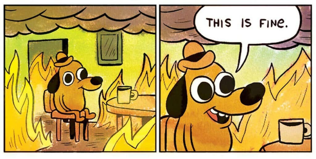"This is fine" meme