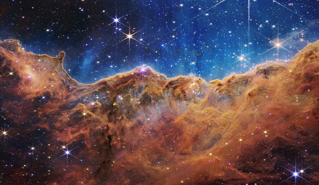 A photo of the Carina Nebula from the James Webb Telescope