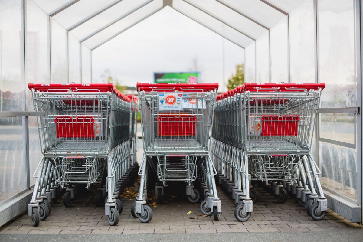 parked shopping carts