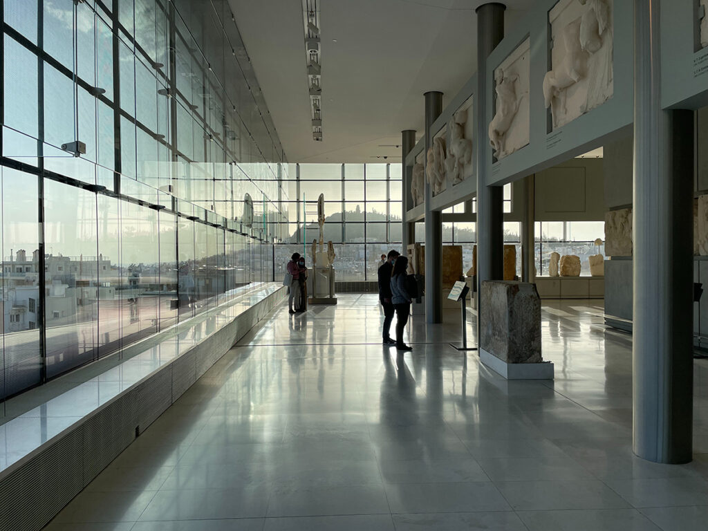 A photo from inside the Acropolis Museum in Athens