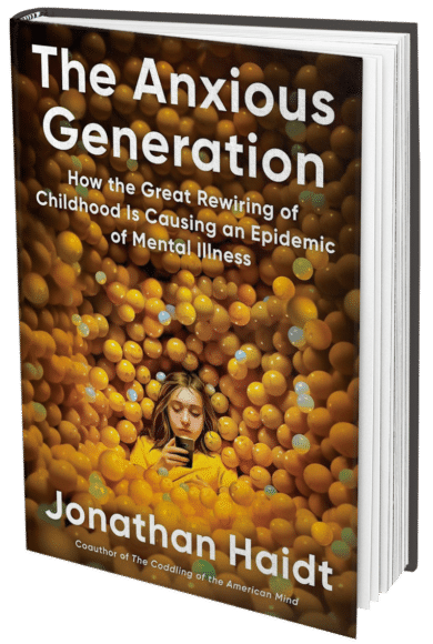 The cover of the book The Anxious Generation by Jonathan Haidt