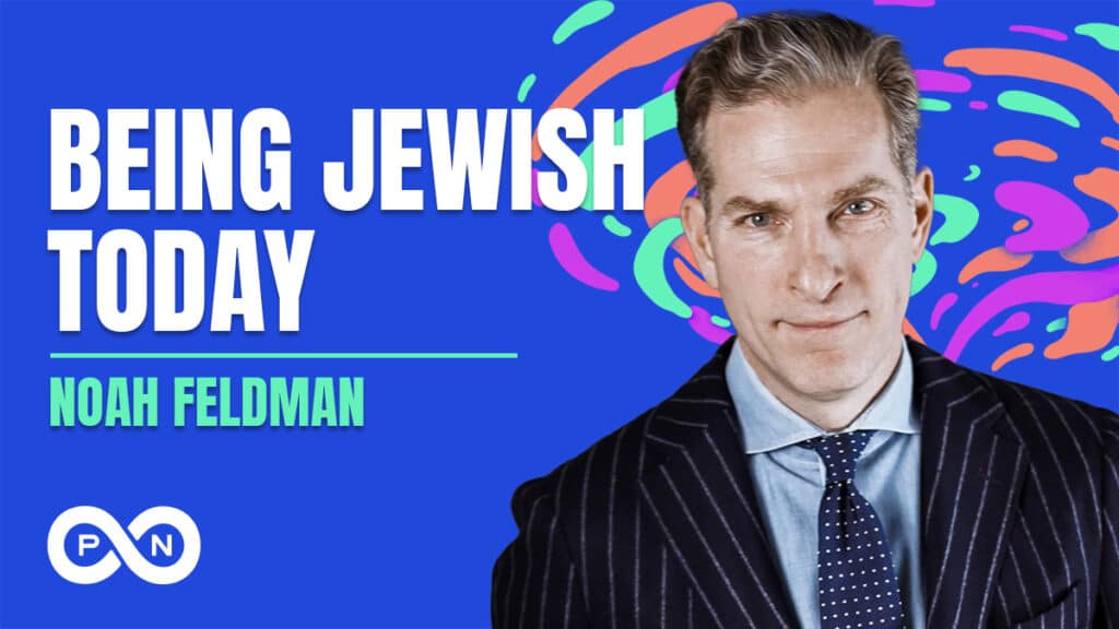 Promotional image for S6 E5 of the What Could Go Right? podcast, Being Jewish Today with Noah Feldman