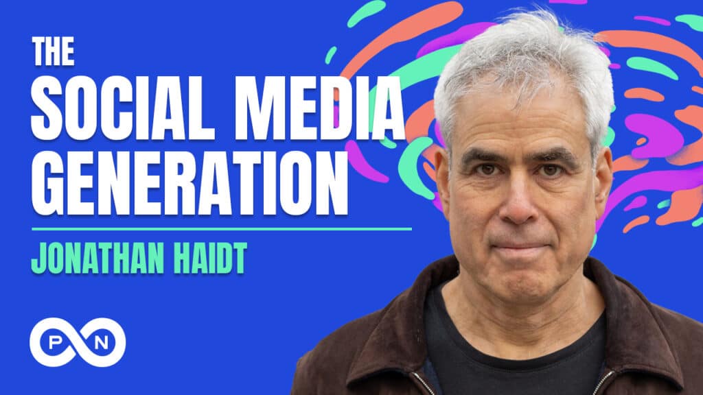 Promotional image for S6 E8 of the What Could Go Right? podcast, The Social Media Generation with Jonathan Haidt