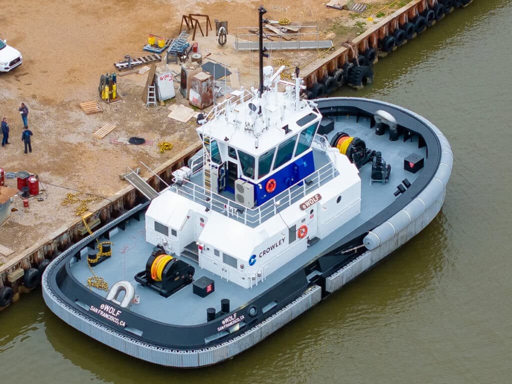 Photo of the US' first battery-powered tugboat | Credit: Crowley