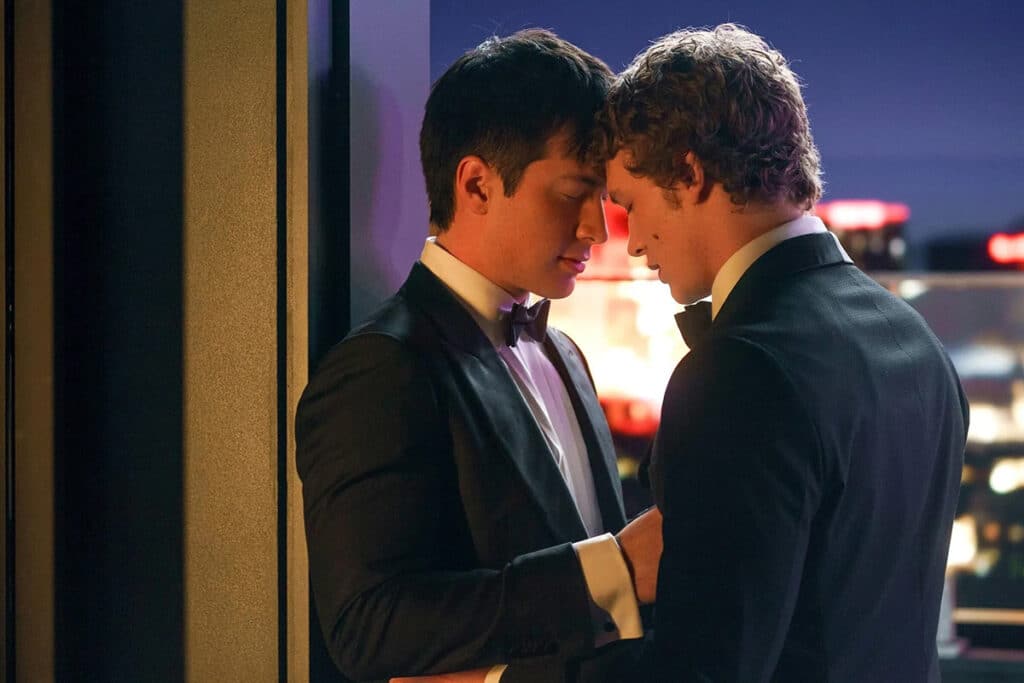 Hudson Williams and Connor Storrie in Heated Rivalry