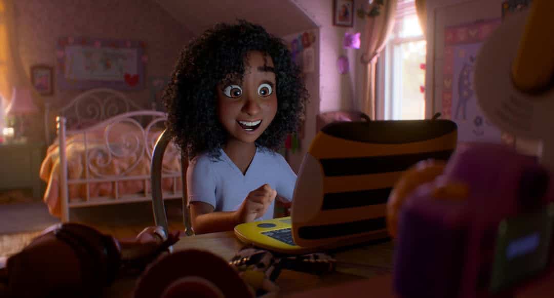 Still image from Toy Story 5 showing new character Blaze Manoukian