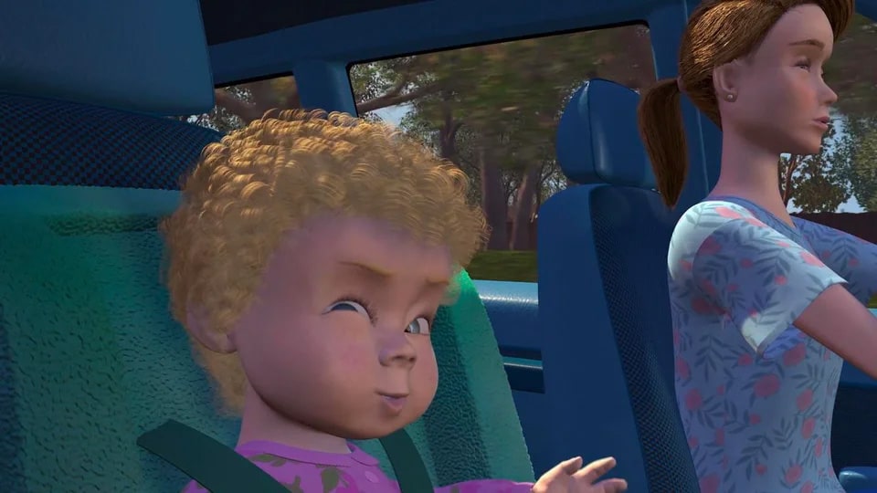 Still image from Toy Story (1995) showing character with curly hair